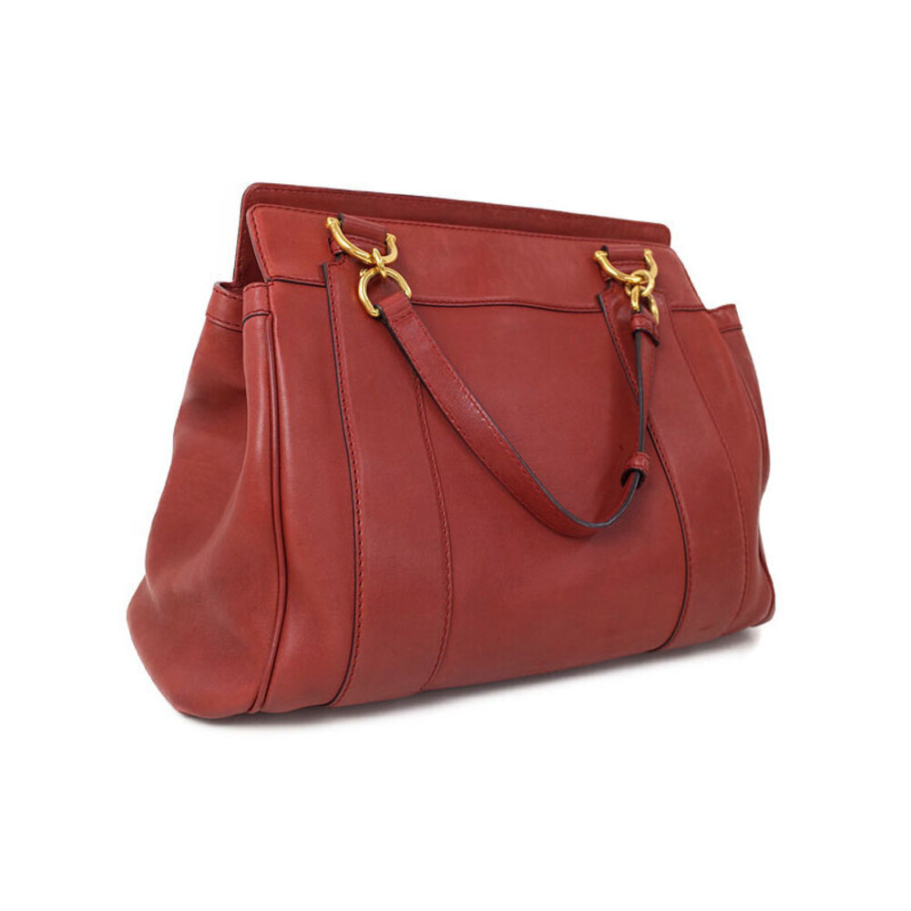Gucci Leather Maroon bag Red Smilla Fur Tote